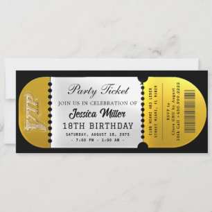 Invitation Billet pour la soirée Black & Gold