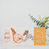 Invitation Billet pour la soirée rétro jazz (Debout devant)