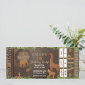 Invitation Billet pour l'anniversaire des animaux bruns de la (Debout devant)