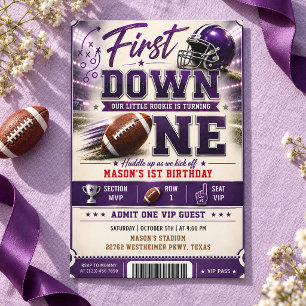 Invitation Billet pour le premier anniversaire de football