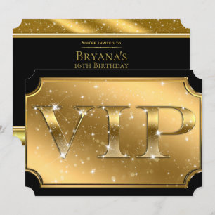 Invitation Billet pour l'événement de fête VIP Glam Sparkle O