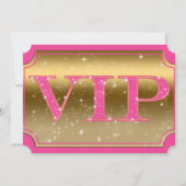 Invitation Billet pour l'événement de fête VIP Pink & Gold Sp (Devant)