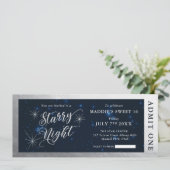 Invitation Billet pour un doux seize ans sous les étoiles (Debout devant)