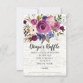 Invitation Billet rabat Plum et Baby shower bleu (Devant)