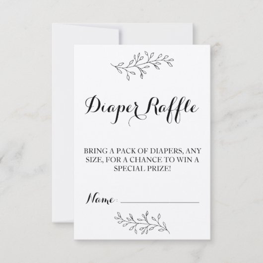 Invitation Billet Raffle de couche Baby shower Kraft rustique (Devant)