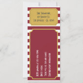 Invitation Billet Retro Movie N'importe quel âge fête d'anniv (Dos)