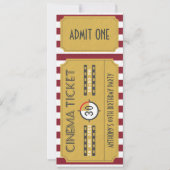 Invitation Billet Retro Movie N'importe quel âge fête d'anniv (Devant)