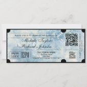 Invitation Billet Retro Vintage avec RSVP QR Code (Devant)
