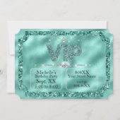 Invitation Billet Rose Chaud et Diamants Dorés avec Paillette (Devant)