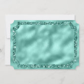 Invitation Billet Rose Chaud et Diamants Dorés avec Paillette (Dos)