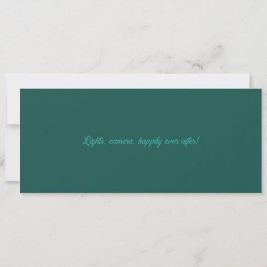 Invitation Billet Simple Retro Style Mariage vert (Dos)