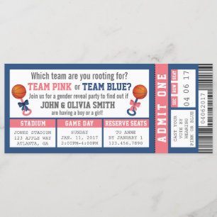 Invitation Billet sport Genre Reveillez Invitation, Basket-ba