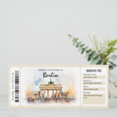 Invitation Billet Surprise Berlin Plane Boarding Pass (Debout devant)