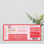 Invitation Billet Surprise Boarding Pass Las Vegas Week-end (Debout devant)