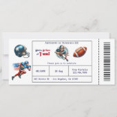 Invitation Billet Tous American Boy Football Anniversaire (Devant)