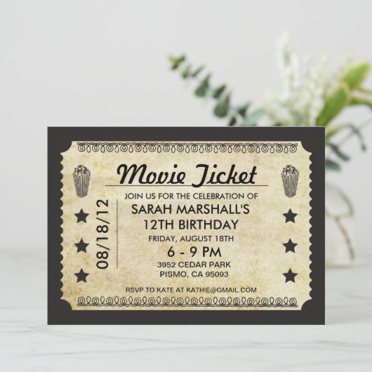 Invitation Billet vidéo (Debout devant)