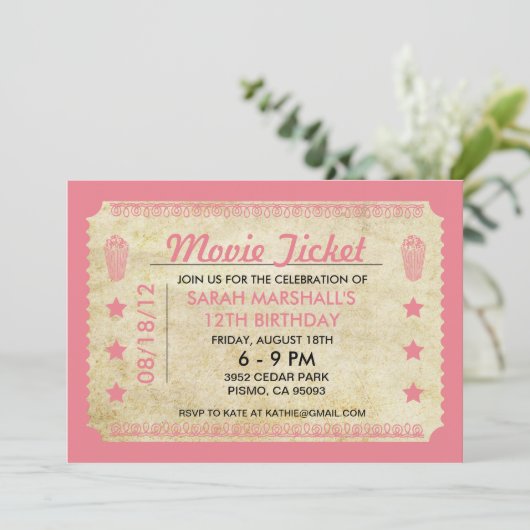 Invitation Billet vidéo (Debout devant)