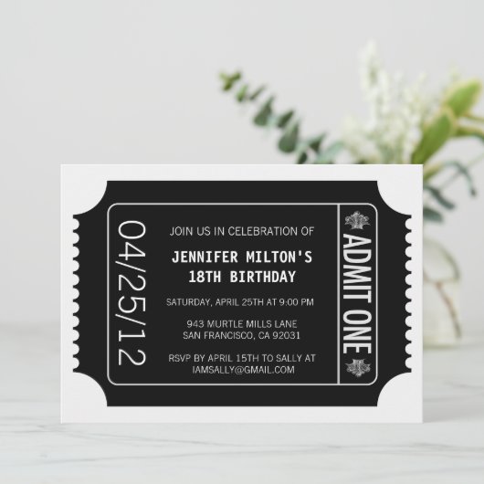 Invitation Billet vidéo (Debout devant)