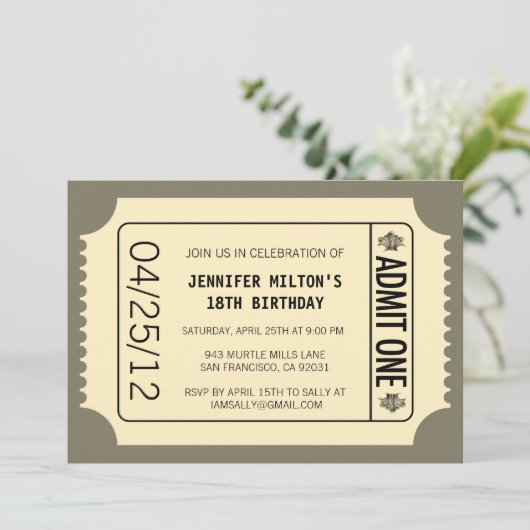 Invitation Billet vidéo (Debout devant)