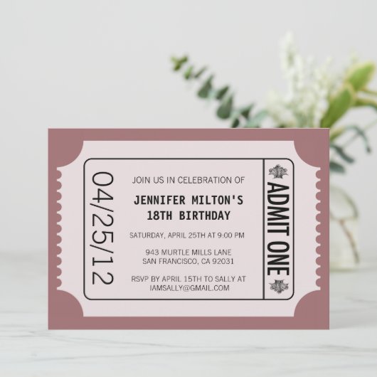 Invitation Billet vidéo (Debout devant)