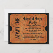 Invitation Billet vintage Haunted Maison Halloween (Devant)