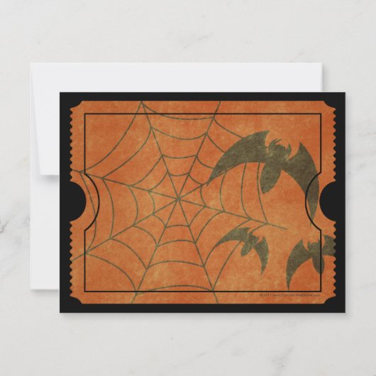 Invitation Billet vintage Haunted Maison Halloween (Dos)