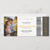 Invitation Billet VIP 1 Photo Enregistrer La Date (Devant)