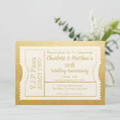 Invitation Billet VIP 50e anniversaire Faux Or (Debout devant)