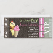 Invitation Billet VIP Anniversaire Fête de Glace (Devant)