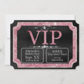 Invitation Billet VIP Black & Pink Diamonds (Devant)