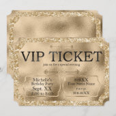 Invitation Billet VIP Doré Evénement Spécial (Devant / Derrière)