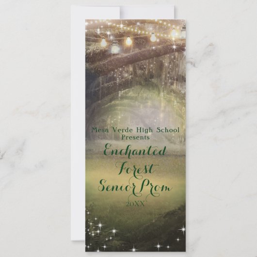 Invitation Billet VIP du Prom Enchanted Forest String Lights (Dos)