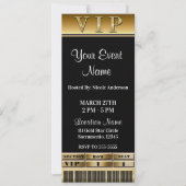 Invitation Billet VIP Gold & Black Elegant Dîner Party (Devant)