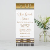Invitation Billet VIP Gold & White Soirée élégante de dîner (Debout devant)