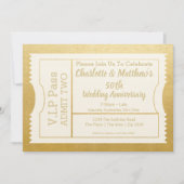 Invitation Billet VIP Pass 50e anniversaire Faux Or (Devant)