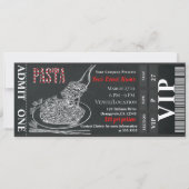 Invitation Billet VIP pour dîner de pâtes rustique (Devant)