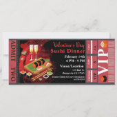 Invitation Billet VIP pour le dîner de la Saint-Valentin, sus (Devant)