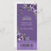 Invitation Billet VIP Quinceañera Plum violet foncé (Dos)