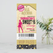 Invitation Billet VIP Sweet 16 (fuschia khaki) (Debout devant)