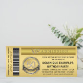 Invitation Billet VIP Ticket Or 50e Anniversaire (Debout devant)