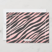 Invitation Billet VIP Zebra Glam Sweet 16 Anniversaire Pink (Dos)