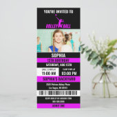 Invitation Billet Volley-ball noir violet photo Anniversaire (Debout devant)