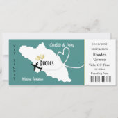 Invitation Billet Voyage Embarquement Pass Rhodes Mariage gre (Devant)