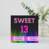 Invitation Billets amusants pour 13e anniversaire sucré 13 (Debout devant)