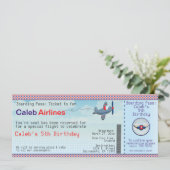 Invitation Billets d'anniversaire d'avion pour enfants (Debout devant)