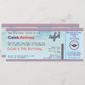 Invitation Billets d'anniversaire d'avion pour enfants (Devant / Derrière)