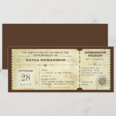 Invitation Billets d'anniversaire de typographie vintage (Devant / Derrière)
