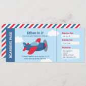Invitation Billets d'avion Boys d'anniversaire (Devant / Derrière)