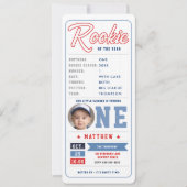 Invitation Billets de baseball Rookie Statistiques Blue Boy 1 (Devant)