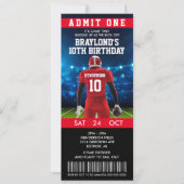 Invitation Billets de football Anniversaire (Devant)